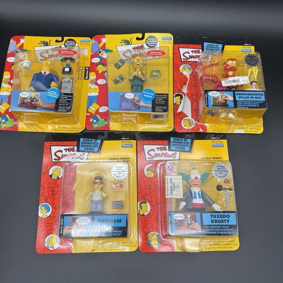 Lot Of 5 New Vintage The Simpson Vinyl Action Figures Sealed Krusty Mr Burns VGC - Picture 1 of 10
